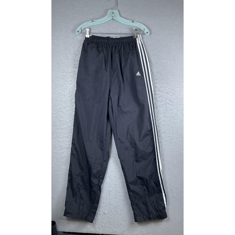Adidas Pants Mens Large Black 3-Stripes Track Athletic‎ Soccer Lightweight
